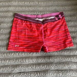 Under Armour Women's Vibrant Red and Pink Athletic Shorts